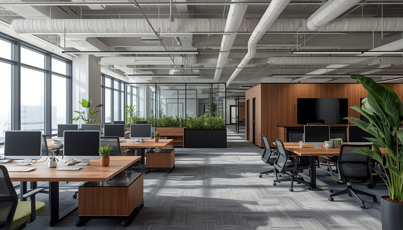 Eliminateelbow open plan office with balanced collaboration zones